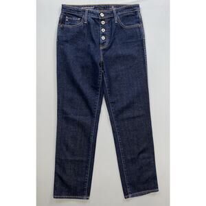 AG The Isabelle Button-Up High Rise Straight Crop Lightweight Stretch Jeans. 28.